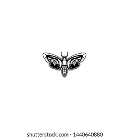 Moth Icon Logo Vector Symbol. Wings moth logo design template