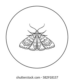 Moth icon in outline style isolated on white background. Insects symbol stock vector illustration.