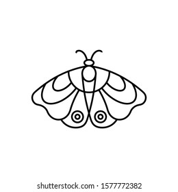 Moth icon Outlines in a minimalist style. Vector Linear Insect Logos for beauty salons, manicure, massage, Spa, tattoo and hand made masters.