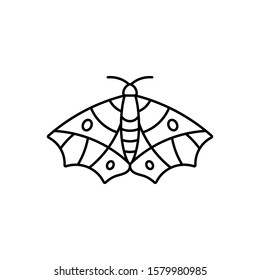 Moth icon Outlines in a minimalist style. Vector Linear Insect Logos for beauty salons, manicure, massage, Spa, tattoo and hand made masters.