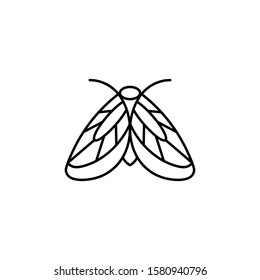 Moth icon Outlines in a minimalist style. Vector Linear Insect Logos for beauty salons, manicure, massage, Spa, tattoo and hand made masters.