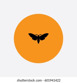 Moth icon silhouette vector illustration

