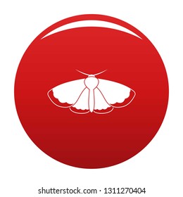 Moth icon. Simple illustration of moth vector icon for any design red