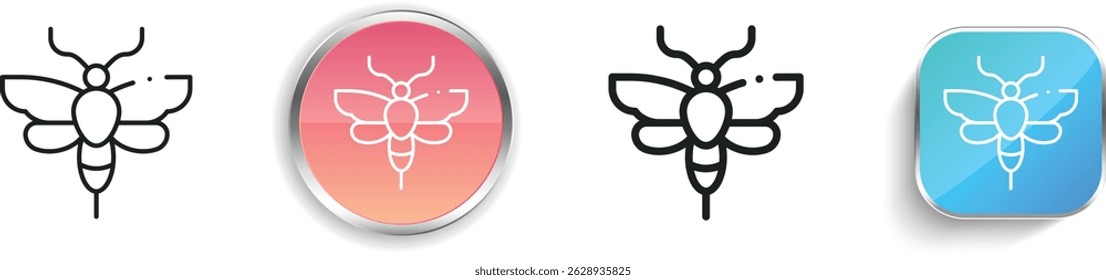 moth icon. Thin Linear, Regular and Button Style Design Isolated On White Background
