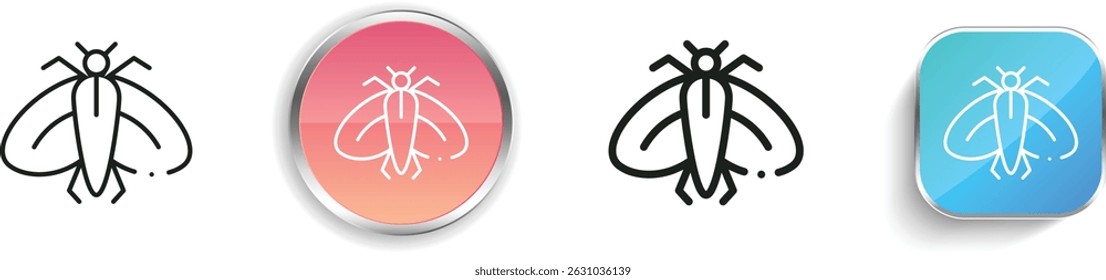 moth icon. Thin Linear, Regular and Button Style Design Isolated On White Background