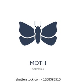 Moth icon. Trendy flat vector Moth icon on white background from animals collection, vector illustration can be use for web and mobile, eps10