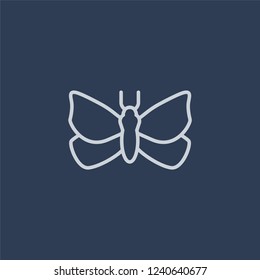 Moth icon. Trendy flat vector line Moth icon on dark blue background from animals  collection. 
