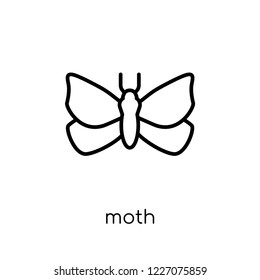 Moth icon. Trendy modern flat linear vector Moth icon on white background from thin line animals collection, editable outline stroke vector illustration