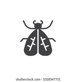 Moth icon vector, filled flat sign, solid pictogram isolated on white. Flying insect symbol, logo illustration.