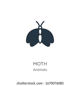 Moth icon vector. Trendy flat moth icon from animals collection isolated on white background. Vector illustration can be used for web and mobile graphic design, logo, eps10