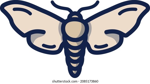 Moth illustration icon design flat animals