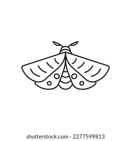 Icono de insecto de polilla. Ilustración vectorial negra de alta calidad.