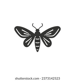 Moth Insect Icon on White Background - Simple Vector Illustration