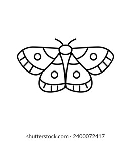 moth insect line icon vector. moth insect sign. isolated contour symbol black illustration