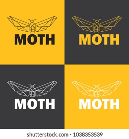 moth insect logo, polygonal moth insect. Abstract geometric butterfly moth.