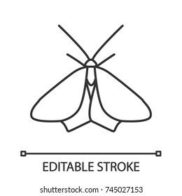 Moth linear icon. Butterfly. Insect. Thin line illustration. Contour symbol. Vector isolated outline drawing. Editable stroke
