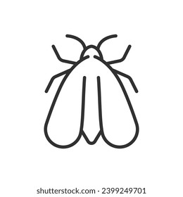 Moth, linear icon. Line with editable stroke