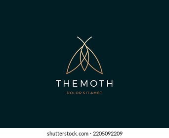 Moth Logo. Modern Line Logotype.