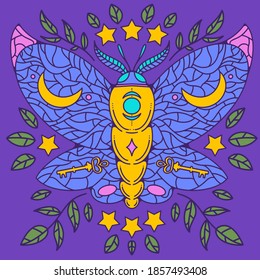 moth, magic symbols and signs