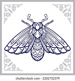 Moth mandala arts isolated on white background