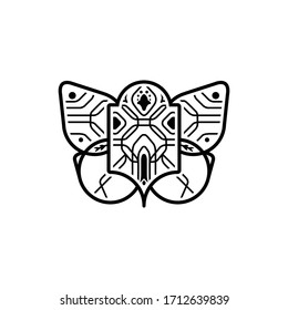 A moth in Moroccan pattern style