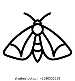 Moth mystic symbol line art illustration isolated vector