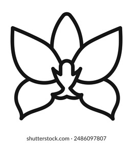 Moth Orchid flower icon mark in filled style