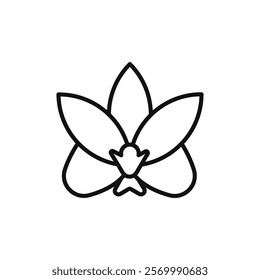 Moth Orchid icon flat line symbol set.