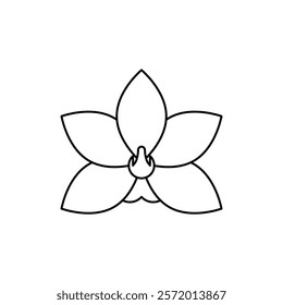 Moth orchid icon in liner stroke style