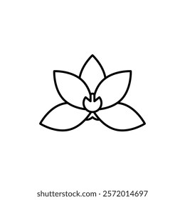 Moth orchid icon in liner stroke style