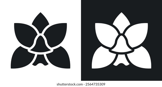 Moth orchid icons in flat syle