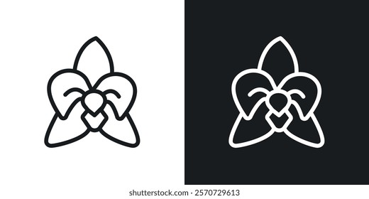 Moth orchid icons set vectors on white background.