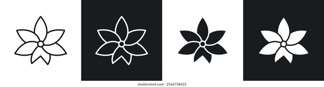 Moth orchid icons in Thin line black color. flat simple vector symbols illustration.