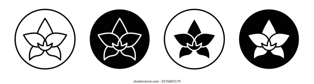 Moth orchid icons vector pack for web designs