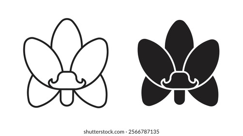 Moth orchid vector line icon illustration