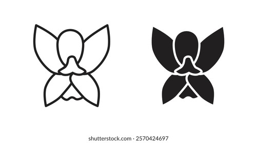 Moth orchid vector web icons set