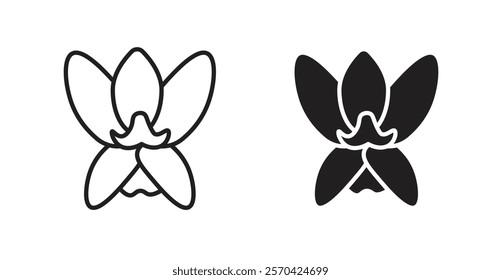 Moth orchid vector web icons set