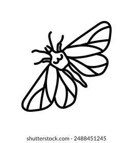 Icono de contorno de polilla, Ilustración vectorial