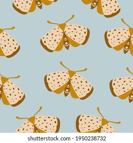 Moth pattern. Vector illustration. Editable.