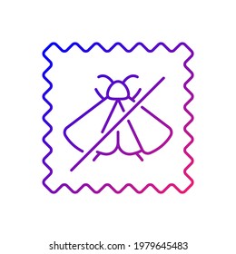 Moth repellent fabric feature gradient linear vector icon. Quality textile. Cover protection for silk and wool. Thin line color symbols. Modern style pictogram. Vector isolated outline drawing