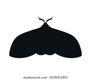 Silueta de polilla aislada sobre fondo blanco. Ilustración vectorial