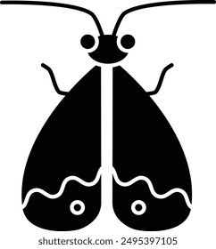 Moth solid glyph vector illustration