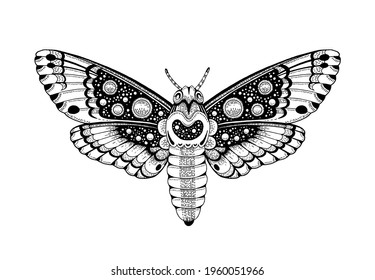 Moth Tattoo Butterfly Vector Black Art Stock Vector (Royalty Free ...