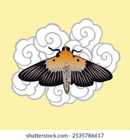 moth vector, Moths are insects that are closely related to butterflies and both belong to the Order Lepidoptera