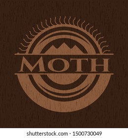 Moth wooden signboards. Vector Illustration.