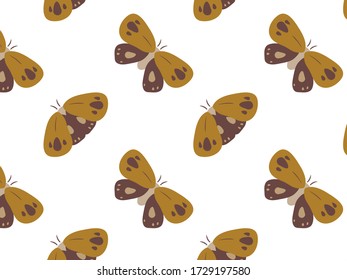 Moth yellow brown vector illustration pattern