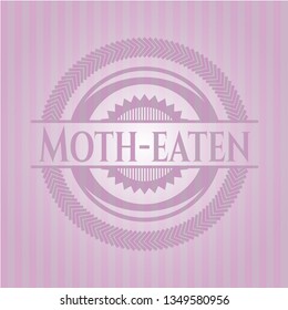 Moth-eaten pink emblem