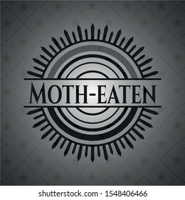 Moth-eaten realistic black emblem. Vector Illustration. Detailed.