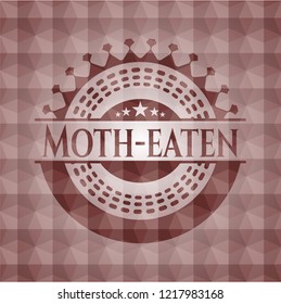 Moth-eaten red seamless geometric pattern emblem. Seamless.
