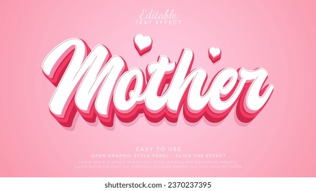 Mother 3d editable text effect	